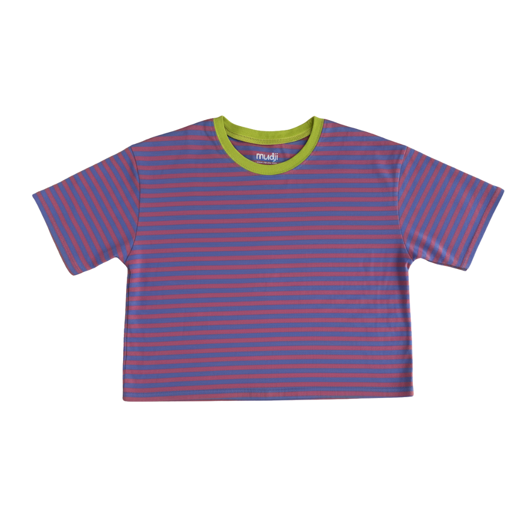 Polo Boxy Tee Rosa y Celeste